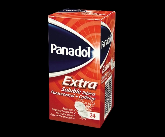 Panadol Extra Soluble Tablets packaging which is available to order online from NowPatient with next day delivery
