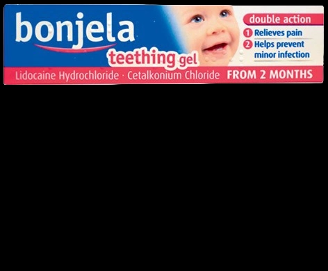 Bonjela Teething Gel packaging which is available to order online from NowPatient with next day delivery