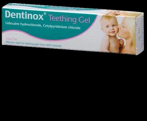 Dentinox Teething Gel packaging which is available to order online from NowPatient with next day delivery