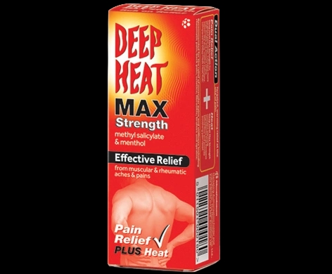 Deep Heat Max Strength packaging which is available to order online from NowPatient with next day delivery