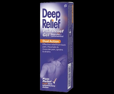 Deep Relief Pain Relief Gel packaging which is available to order online from NowPatient with next day delivery