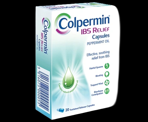 Colpermin IBS Relief Capsules packaging which is available to order online from NowPatient with next day delivery