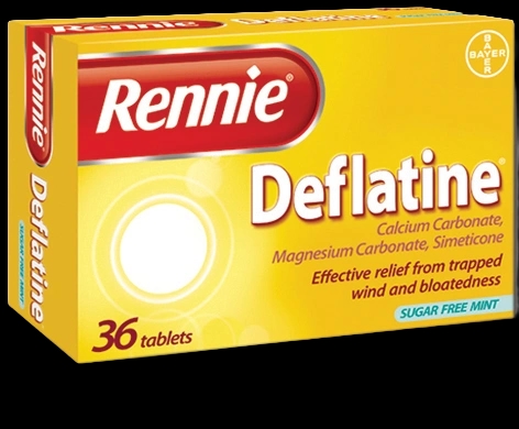 Rennie Deflatine packaging which is available to order online from NowPatient with next day delivery