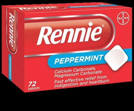 Rennie Peppermint packaging which is available to order online from NowPatient with next day delivery