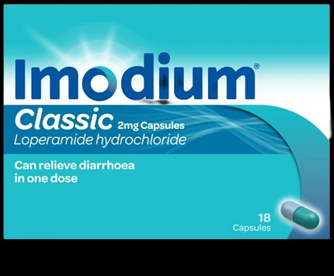 Imodium Capsules packaging which is available to order online from NowPatient with next day delivery