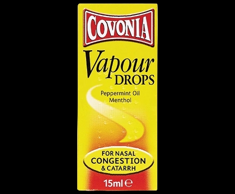 Covonia Vapour Drops packaging which is available to order online from NowPatient with next day delivery