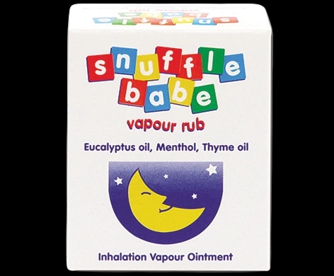 Snufflebabe Vapour Rub packaging which is available to order online from NowPatient with next day delivery