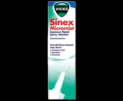 Vicks Sinex Micromist packaging which is available to order online from NowPatient with next day delivery