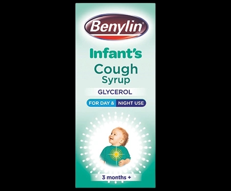 Benylin Infant’s Cough Syrup packaging which is available to order online from NowPatient with next day delivery