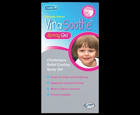 Care ViraSoothe Chickenpox Relief Cooling Gel packaging which is available to order online from NowPatient with next day delivery
