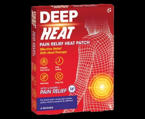Deep Heat Pain Relief Heat Patch packaging which is available to order online from NowPatient with next day delivery