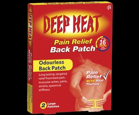 Deep Heat Pain Relief Back Patch packaging which is available to order online from NowPatient with next day delivery