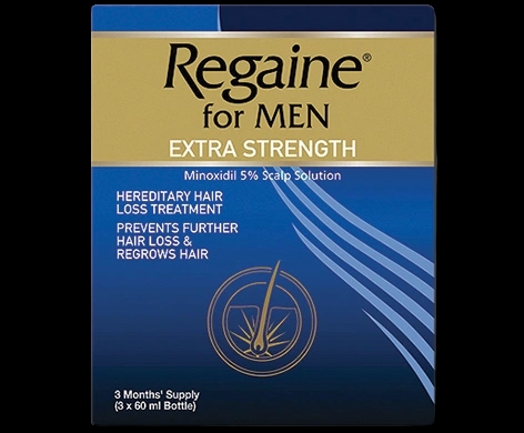 Regaine for Men Extra Strength packaging which is available to order online from NowPatient with next day delivery