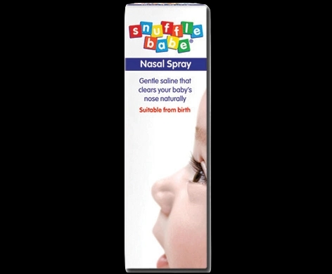 Snufflebabe Nasal Spray packaging which is available to order online from NowPatient with next day delivery