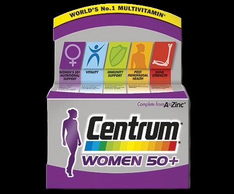 Centrum Women 50+ packaging which is available to order online from NowPatient with next day delivery