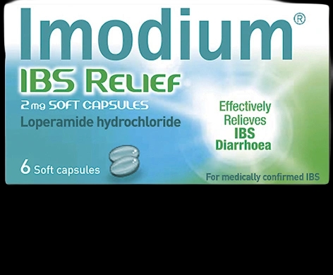 Imodium IBS Relief packaging which is available to order online from NowPatient with next day delivery