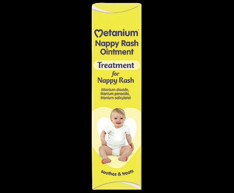 Metanium Nappy Rash Ointment packaging which is available to order online from NowPatient with next day delivery