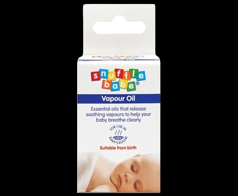 Snufflebabe Vapour Oil packaging which is available to order online from NowPatient with next day delivery