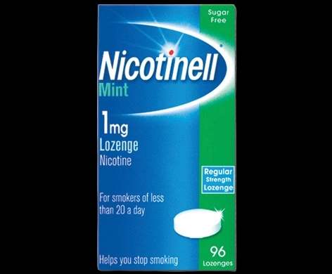 Nicotinell Mint 1mg Lozenge packaging which is available to order online from NowPatient with next day delivery