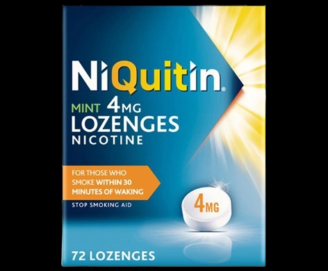 NiQuitin Lozenge 2mg, 4mg packaging which is available to order online from NowPatient with next day delivery