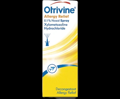 Otrivine Allergy Relief 0.1% Nasal Spray packaging which is available to order online from NowPatient with next day delivery
