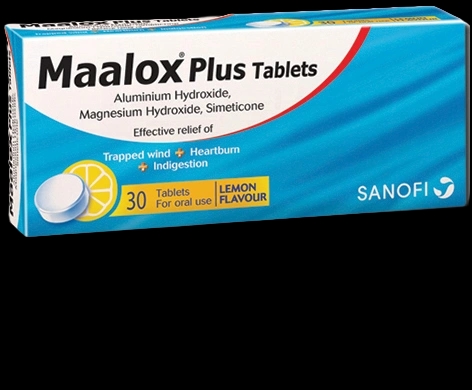 Maalox Plus Tablets packaging which is available to order online from NowPatient with next day delivery