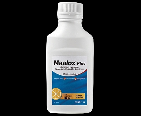 Maalox Plus Suspension packaging which is available to order online from NowPatient with next day delivery