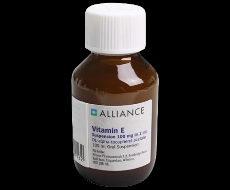 Vitamin E Suspension 100mg/ml packaging which is available to order online from NowPatient with next day delivery