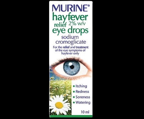 Murine Hayfever Relief 2%w/v Eye Drops packaging which is available to order online from NowPatient with next day delivery