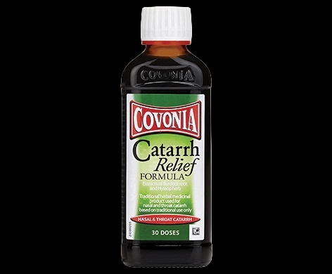 Covonia Catarrh Relief Formula packaging which is available to order online from NowPatient with next day delivery