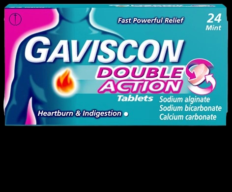 Gaviscon Double Action Mint Tablets packaging which is available to order online from NowPatient with next day delivery