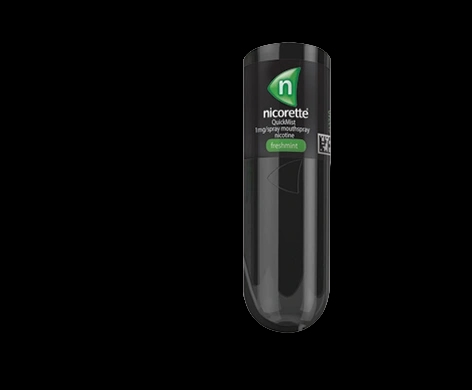 Nicorette QuickMist Mouthspray packaging which is available to order online from NowPatient with next day delivery