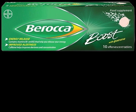 Berocca Boost Effervescent Tablets packaging which is available to order online from NowPatient with next day delivery