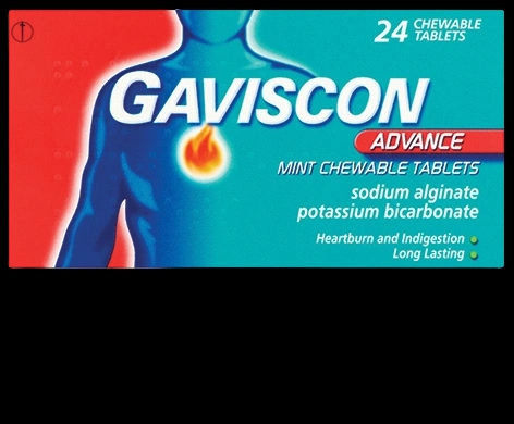 Gaviscon Advance Mint Chewable Tablets packaging which is available to order online from NowPatient with next day delivery