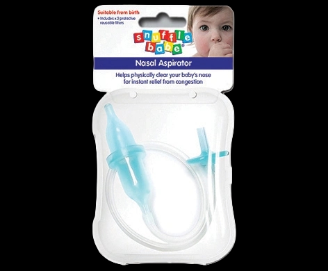 Snufflebabe Nasal Aspirator packaging which is available to order online from NowPatient with next day delivery