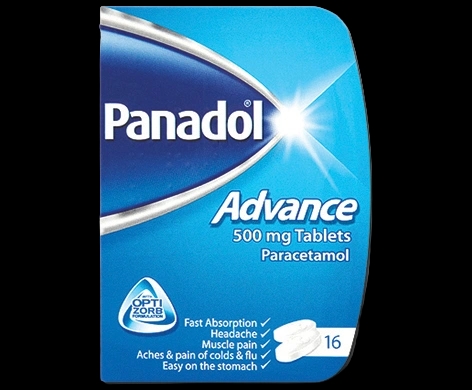 Panadol Advance 500mg Tablets packaging which is available to order online from NowPatient with next day delivery