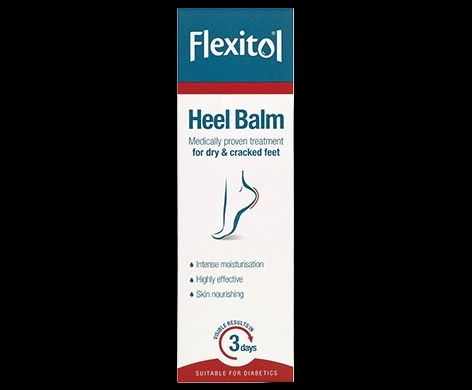 Flexitol Heel Balm packaging which is available to order online from NowPatient with next day delivery