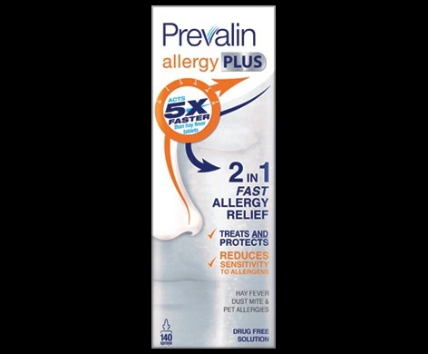Prevalin Allergy Plus packaging which is available to order online from NowPatient with next day delivery