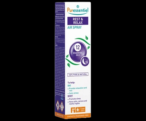 Puressentiel Rest & Relax Air Spray packaging which is available to order online from NowPatient with next day delivery