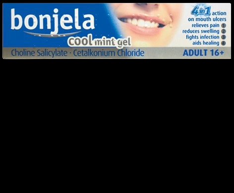 Bonjela Cool Mint Gel packaging which is available to order online from NowPatient with next day delivery