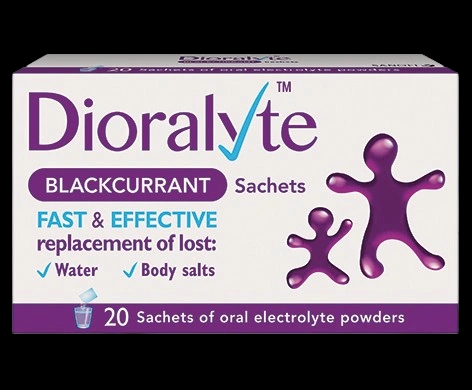 Dioralyte Blackcurrant Sachets packaging which is available to order online from NowPatient with next day delivery