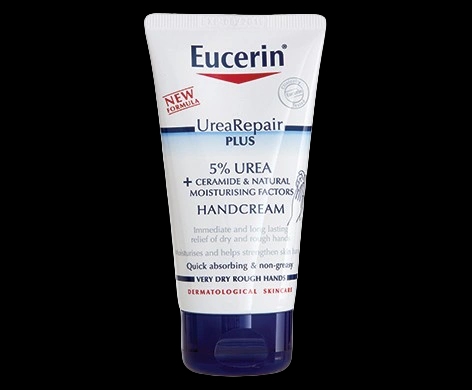 Eucerin Intensive Hand Cream 5% Urea packaging which is available to order online from NowPatient with next day delivery