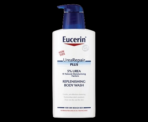Eucerin Replenishing Body Wash 5% Urea packaging which is available to order online from NowPatient with next day delivery