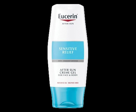 Eucerin Sensitive Relief After-Sun Creme-Gel packaging which is available to order online from NowPatient with next day delivery