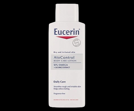 Eucerin AtoControl Body Care Lotion packaging which is available to order online from NowPatient with next day delivery