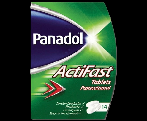 Panadol Actifast packaging which is available to order online from NowPatient with next day delivery