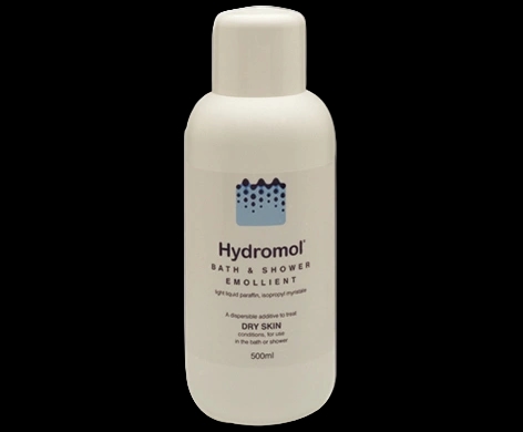Hydromol Bath & Shower Emollient packaging which is available to order online from NowPatient with next day delivery