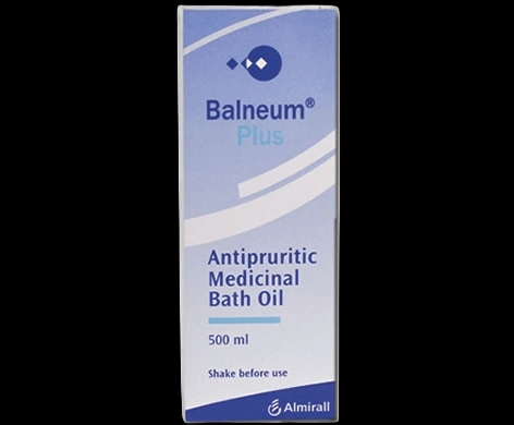 Balneum Plus Bath Oil packaging which is available to order online from NowPatient with next day delivery