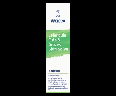 Calendula Cuts & Grazes Skin Salve Ointment packaging which is available to order online from NowPatient with next day delivery