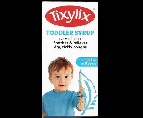 Tixylix Toddler Syrup packaging which is available to order online from NowPatient with next day delivery